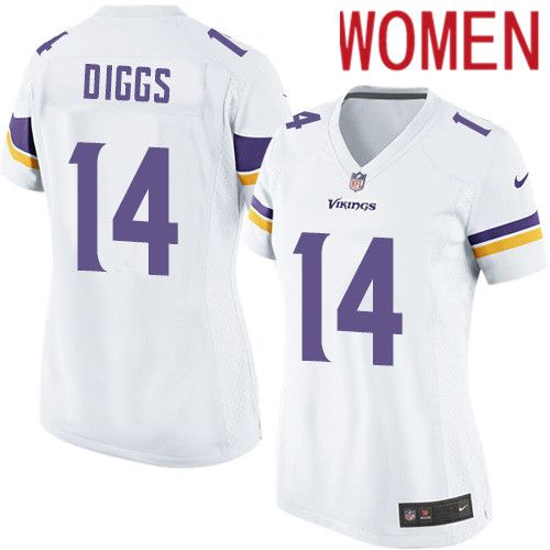 Women Minnesota Vikings #14 Stefon Diggs Nike White Player Game NFL Jersey